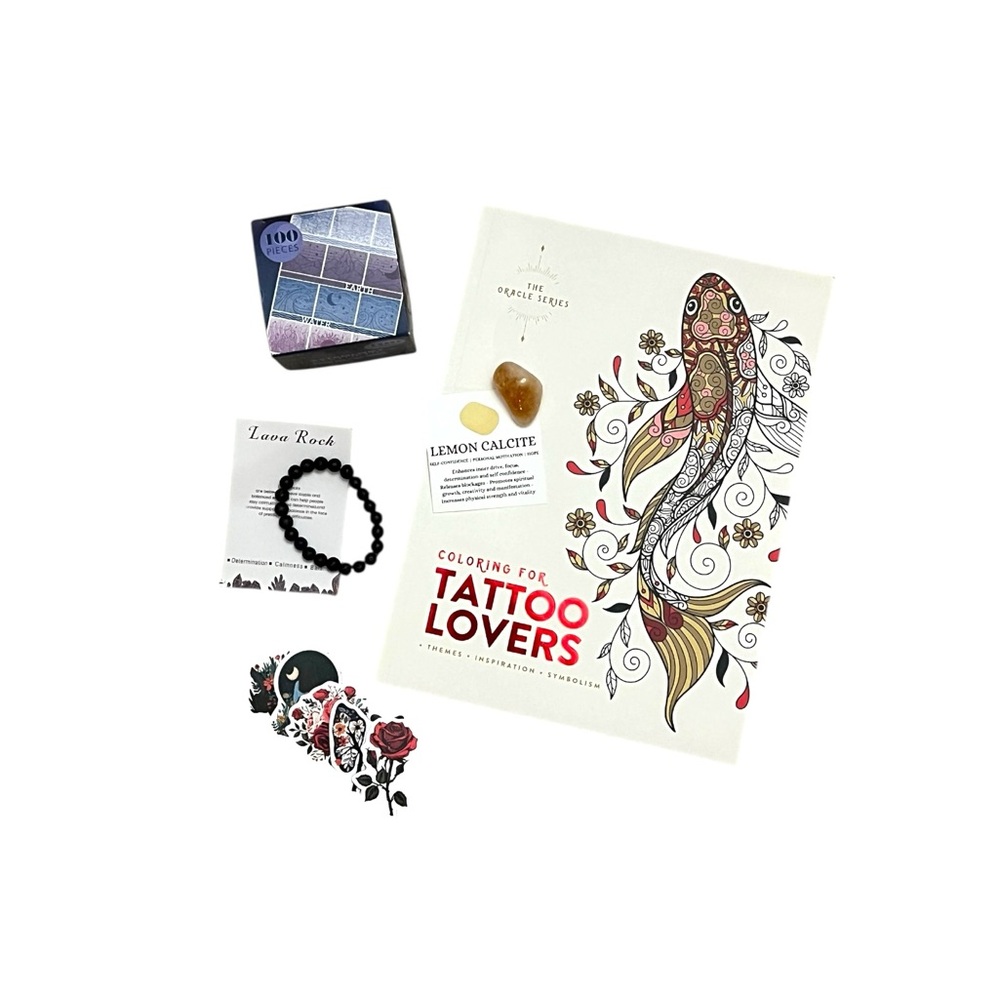 NWT! Gift Bundle: Crystal, Coloring Book, Puzzle, Mala Bracelet, Stickers